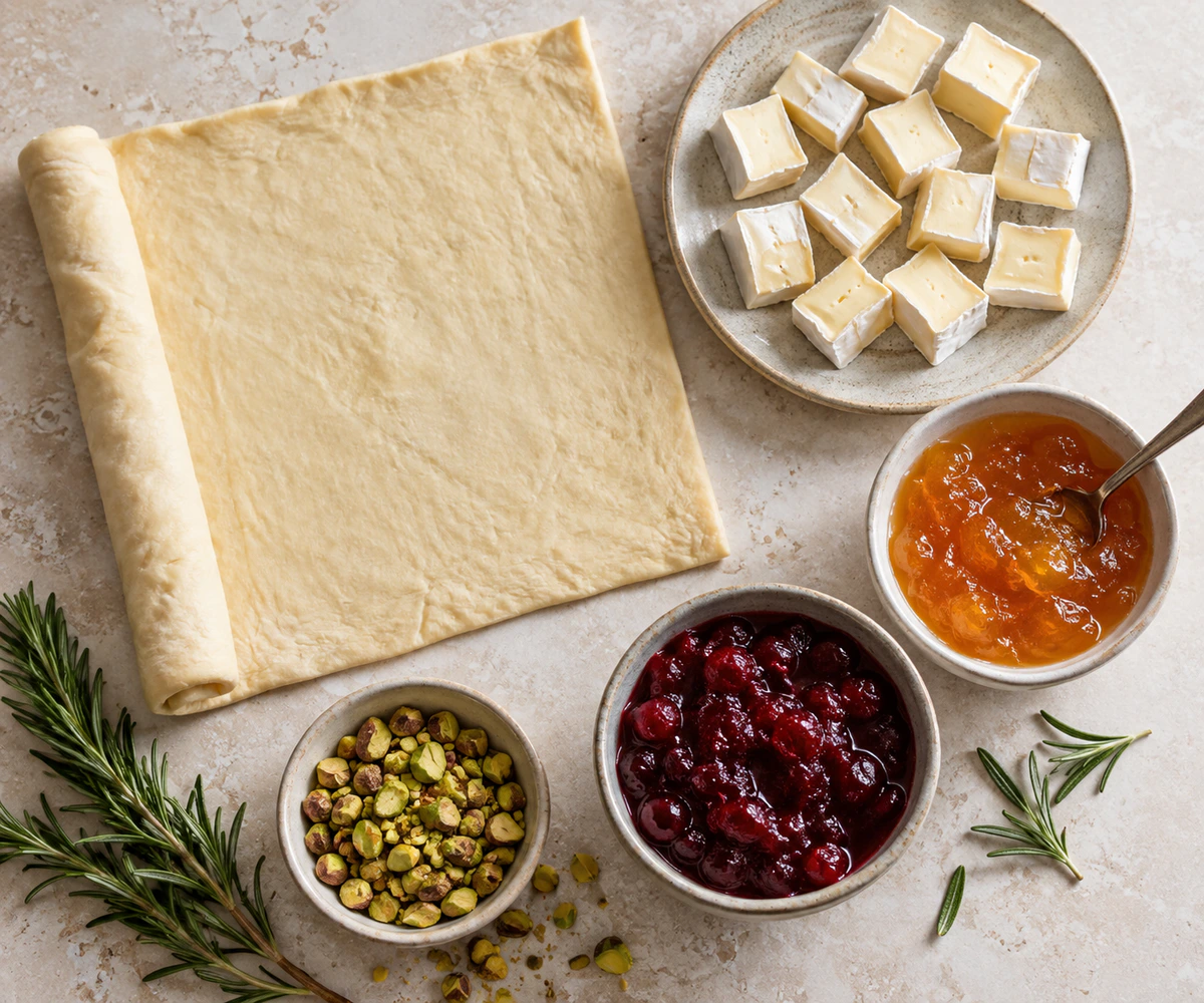 Exact measured ingredients for Cranberry Brie Bites