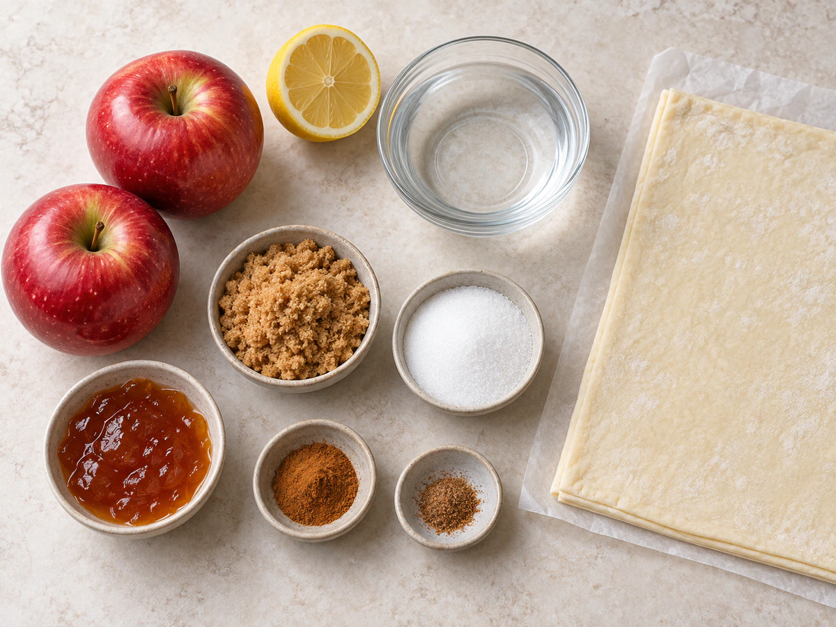 Exact measured ingredients for Easy Apple Roses