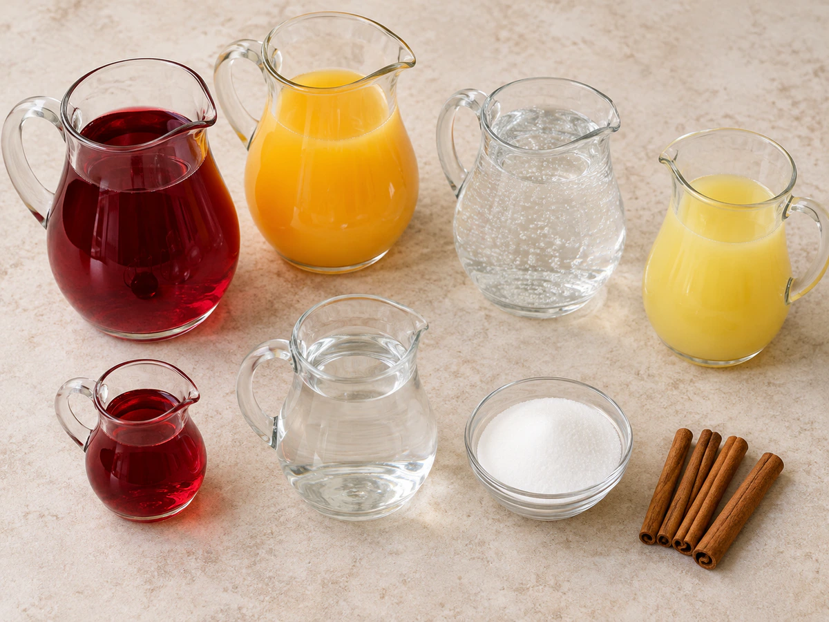 Exact measured ingredients for Thanksgiving Punch - Cranberry & Orange Bliss