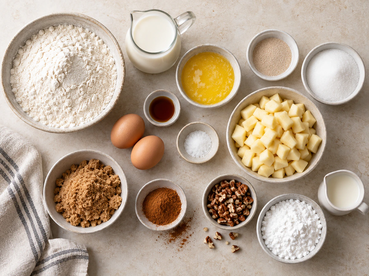 Exact measured ingredients for Apple Cinnamon Rolls