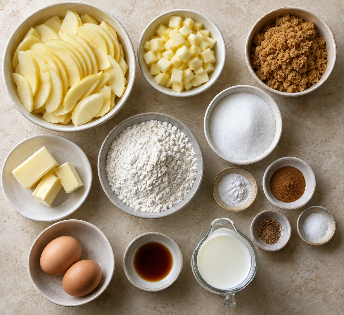 Exact measured ingredients for Caramel Apple Upside-Down Cake