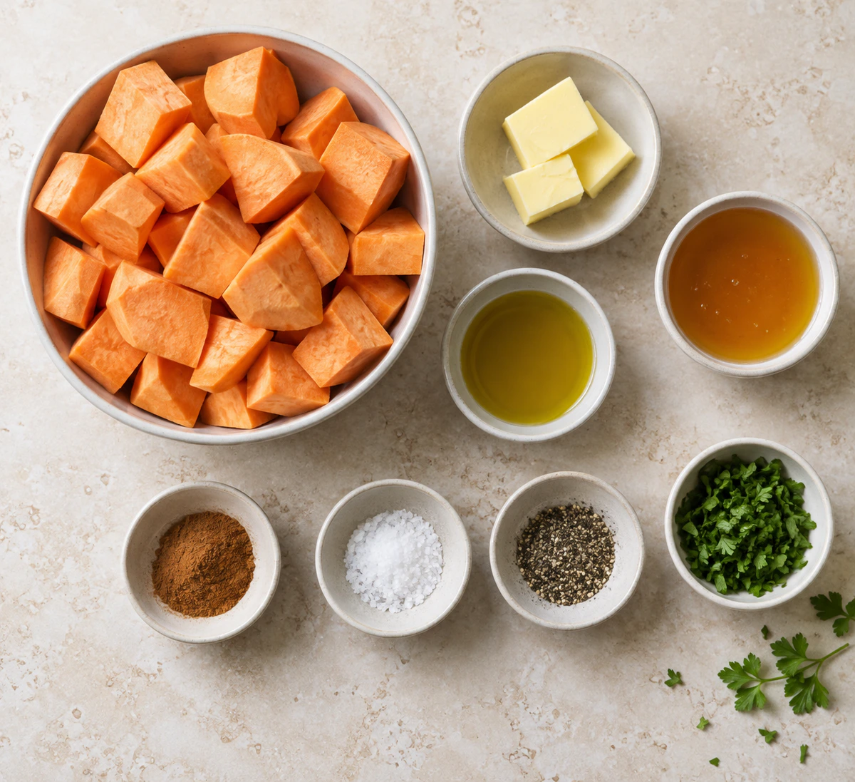 Exact measured ingredients for Glazed Sweet Potatoes