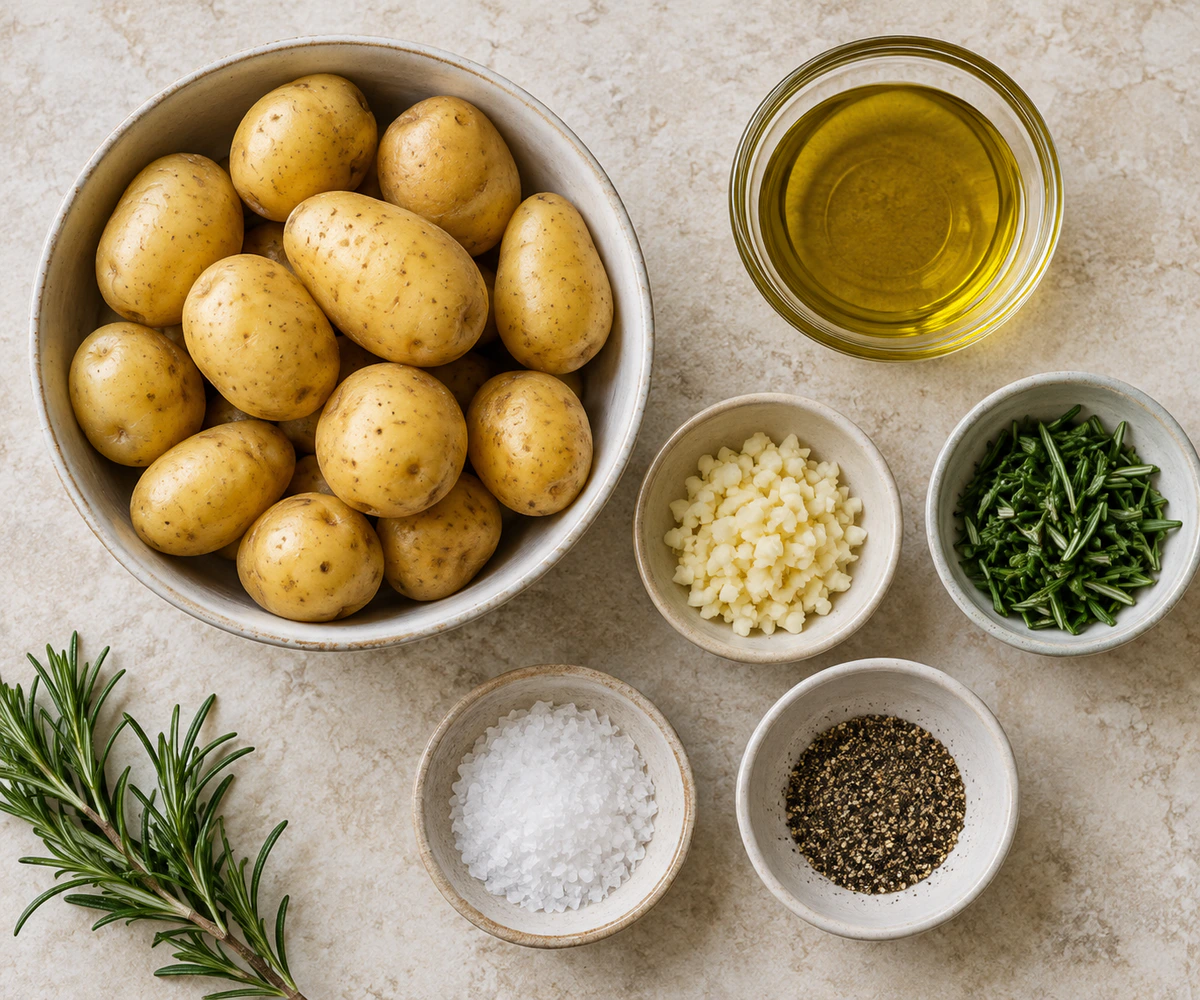 Exact measured ingredients for Rosemary Garlic Smashed Potatoes