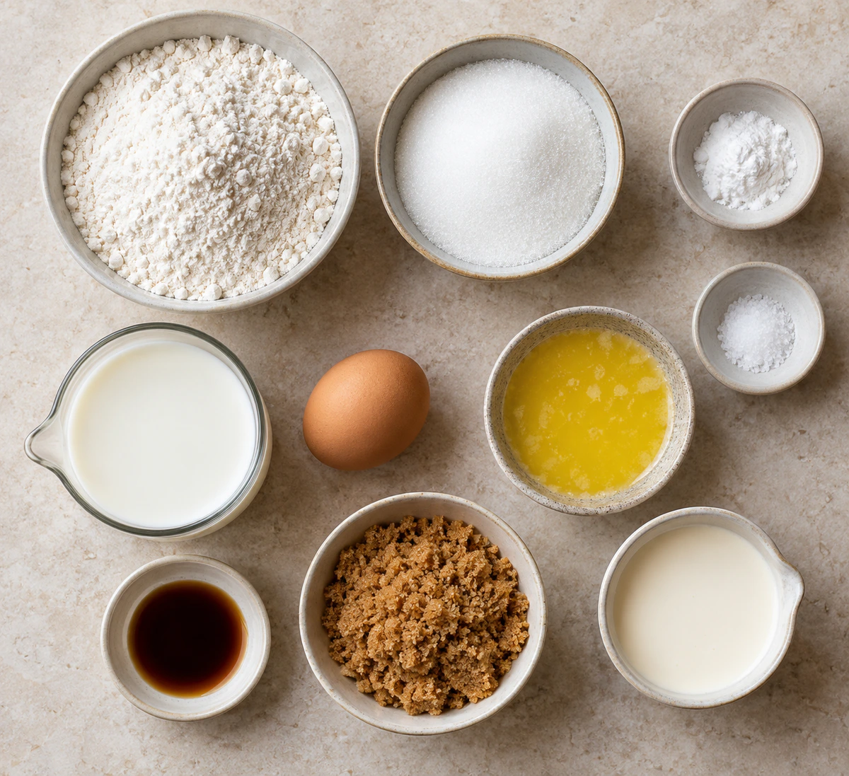 Exact measured ingredients for Baked Creme Brulee Donuts