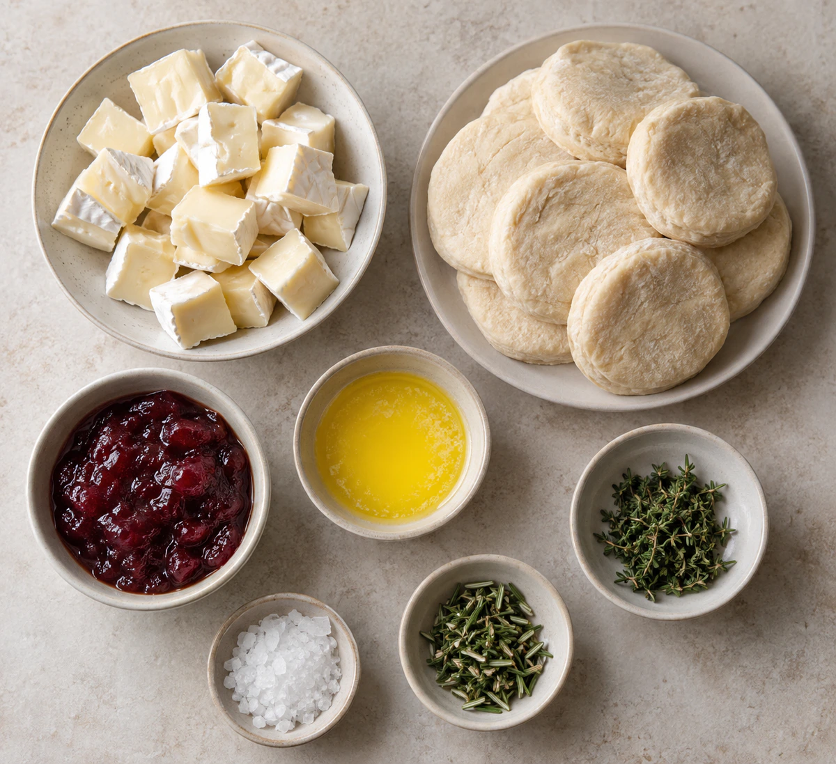 Exact measured ingredients for Cranberry Brie Bombs