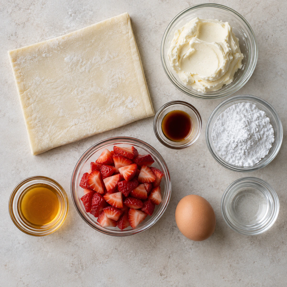 Exact measured ingredients for Delicious Strawberry Danish