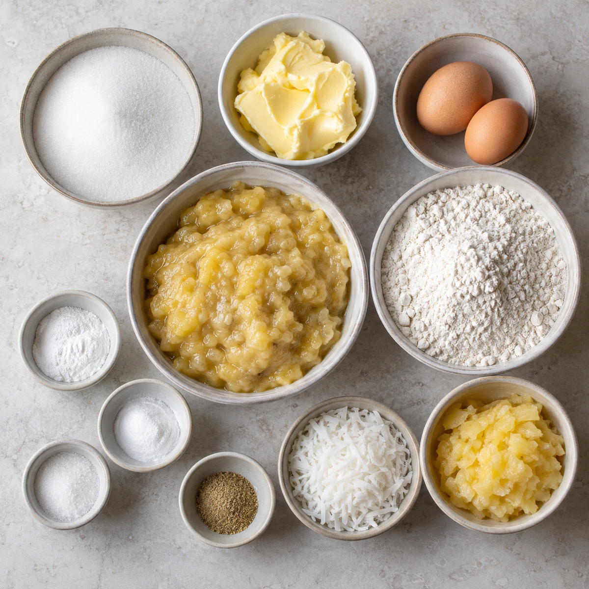 Exact measured ingredients for Hawaiian Banana Bread