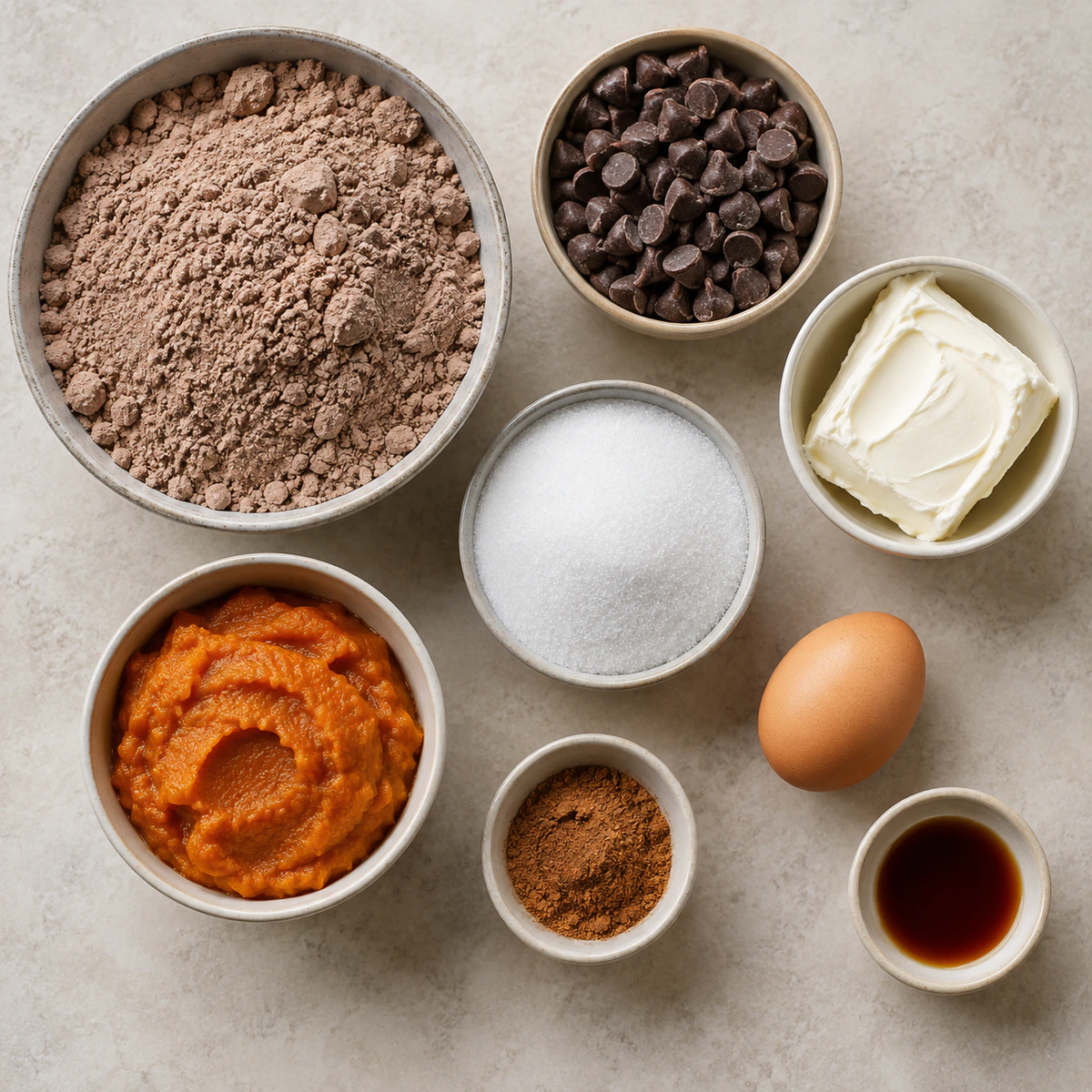 Exact measured ingredients for Pumpkin Brownies