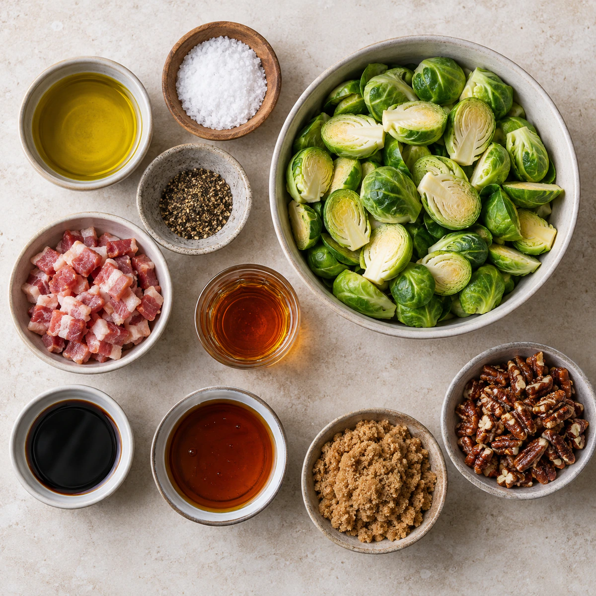 Exact measured ingredients for Brussels Sprouts in Maple Bourbon Sauce