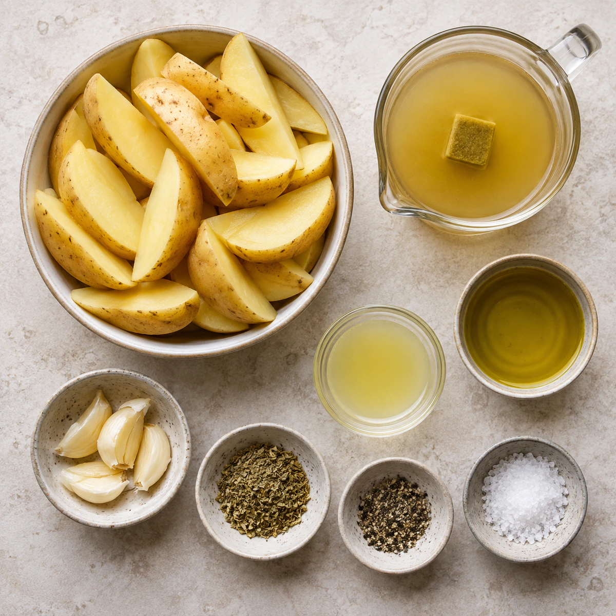Exact measured ingredients for Greek Potatoes