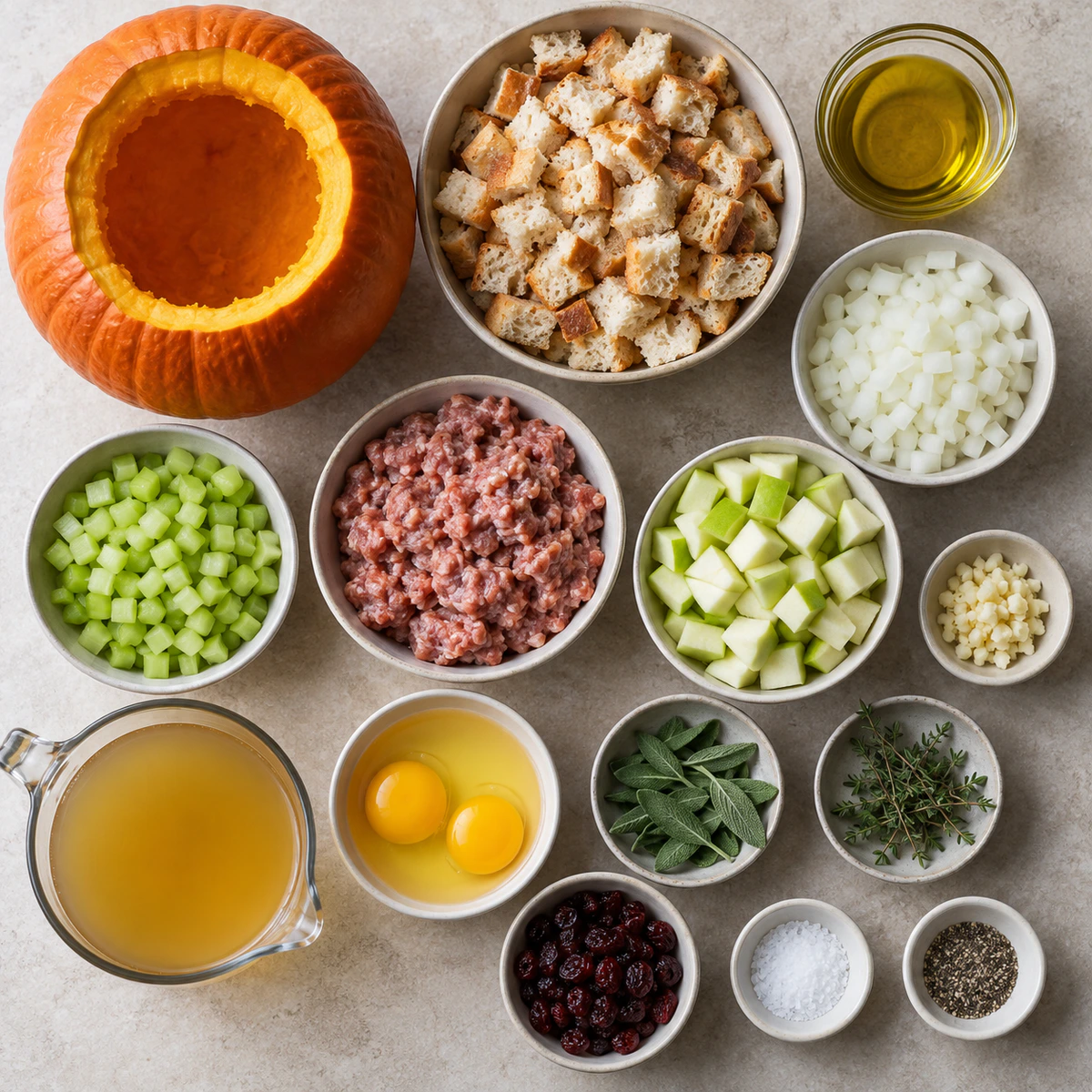 Exact measured ingredients for Roasted Stuffed Pumpkin