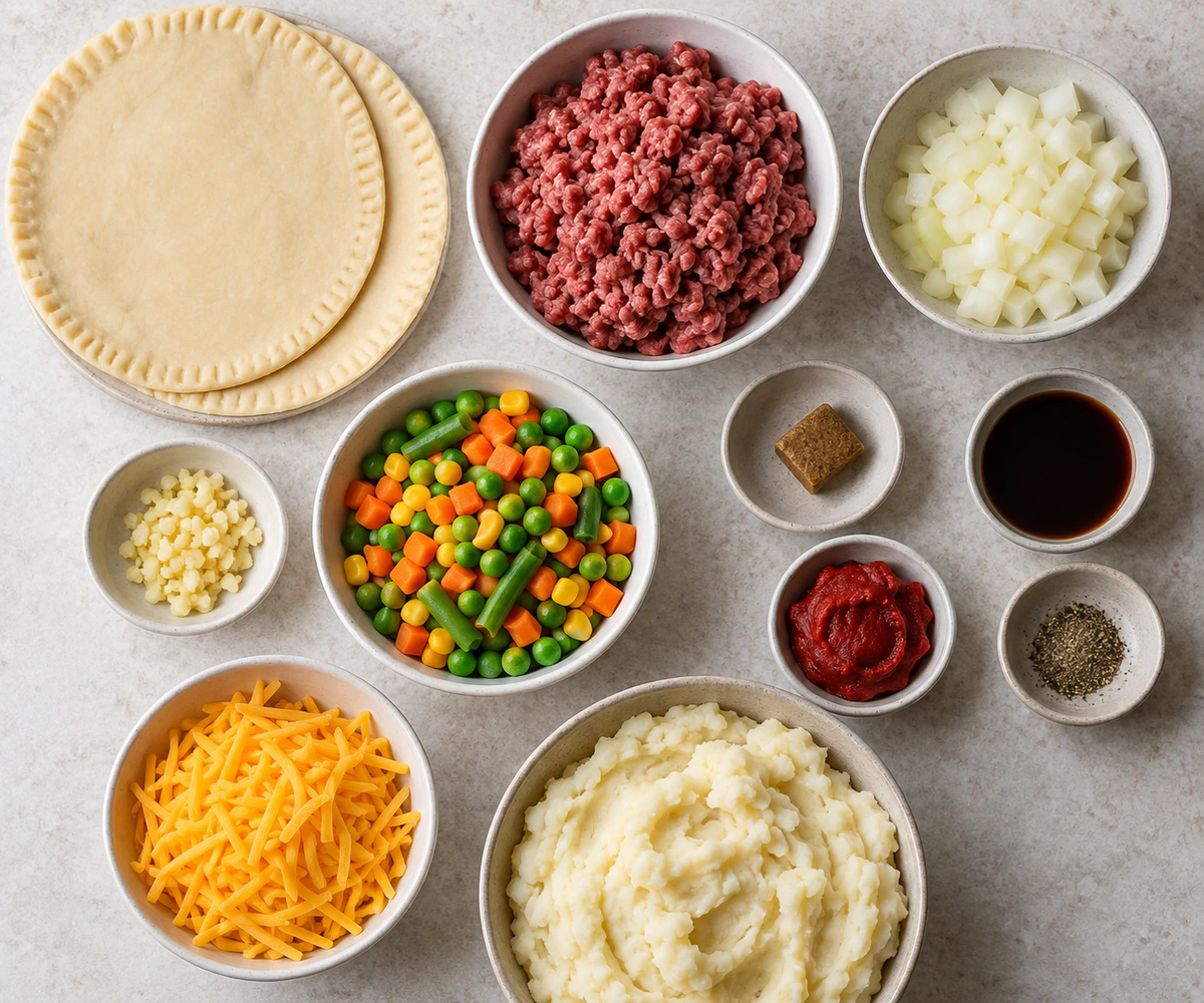 Exact measured ingredients for Mini Shepherd's Pot Pies
