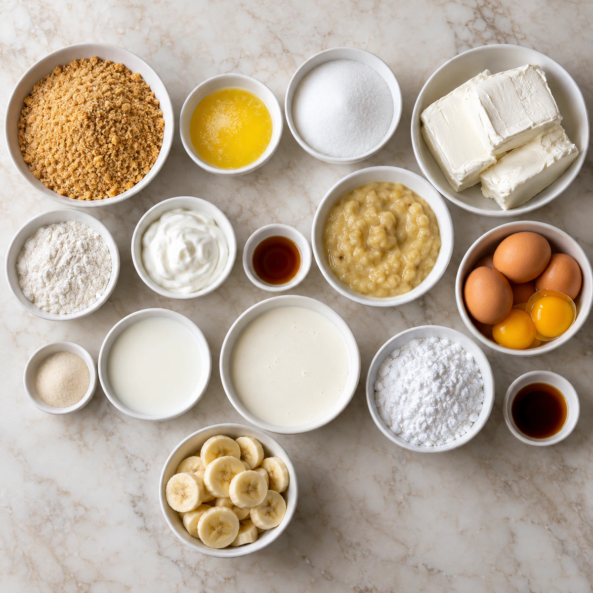 Exact measured ingredients for Banana Cream Cheesecake Bliss