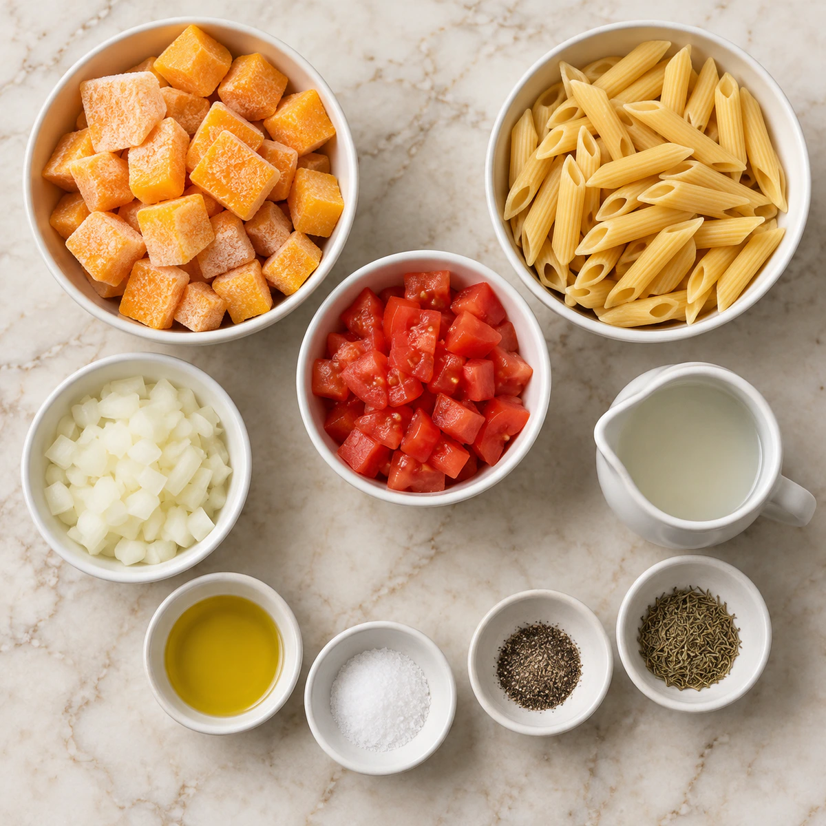 Exact measured ingredients for Creamy Butternut Squash Pasta Sauce