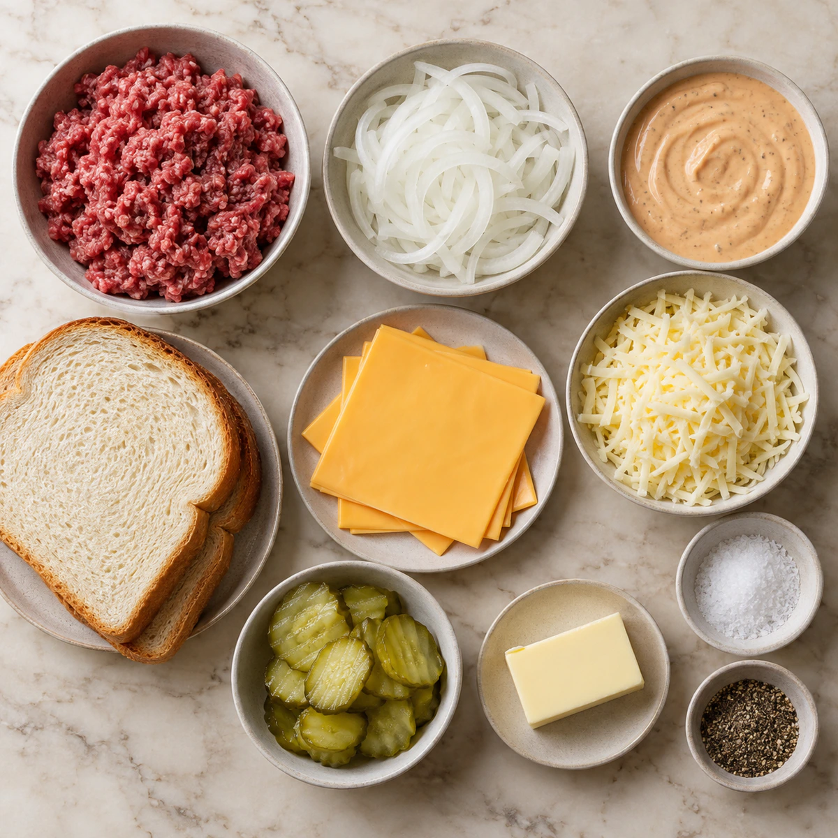 Exact measured ingredients for Smash Burger Grilled Cheese