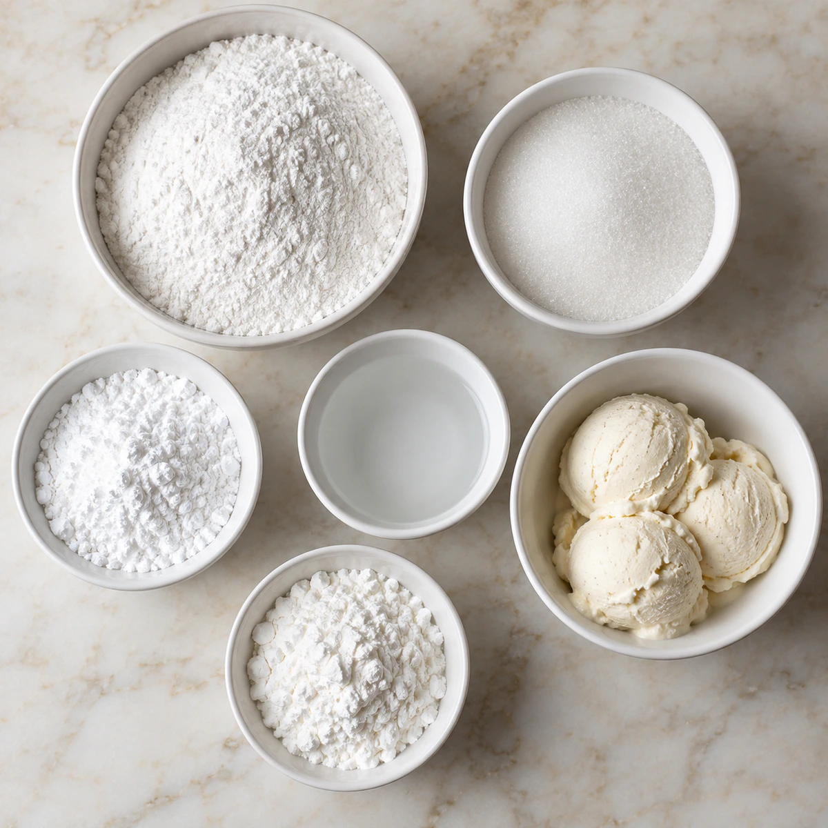 Exact measured ingredients for Mochi Ice Cream Delight