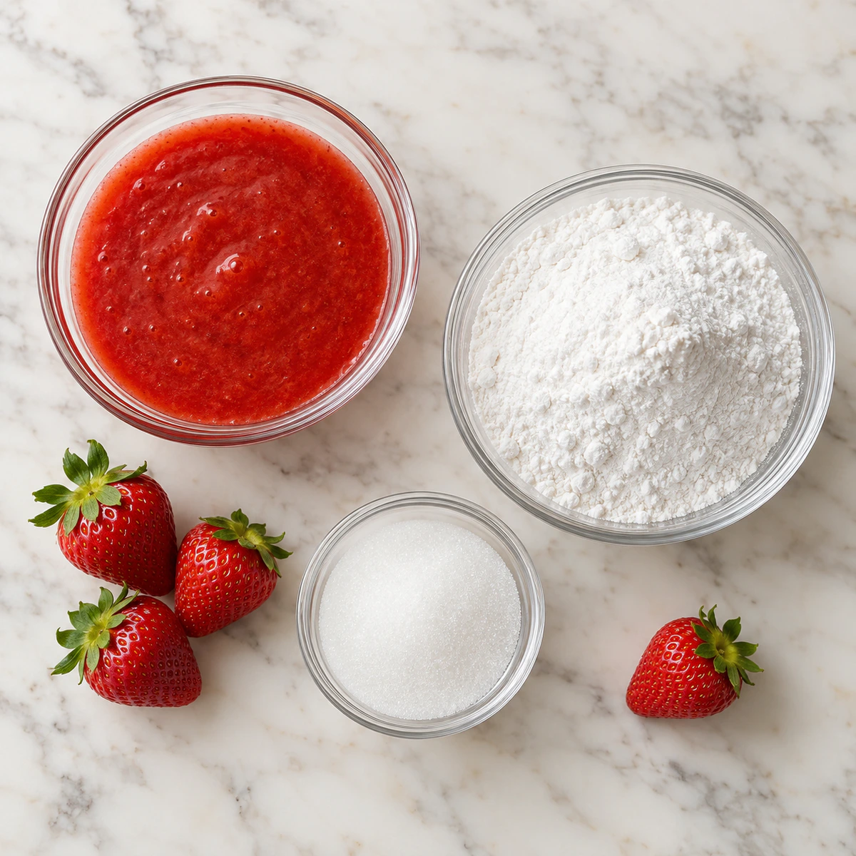 Exact measured ingredients for Healthy Strawberry Mochi in Minutes