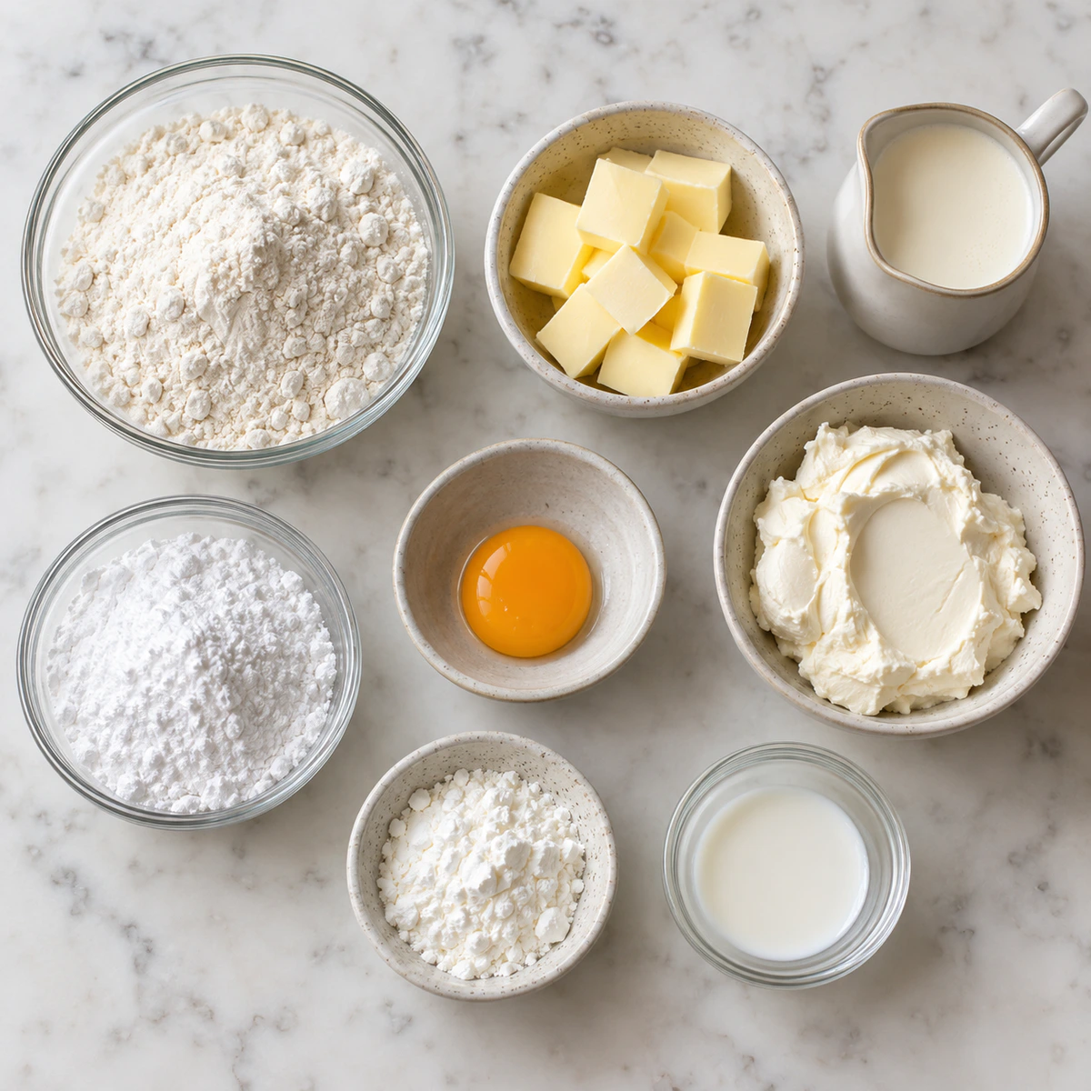 Exact measured ingredients for Irresistible Japanese Cheese Tarts