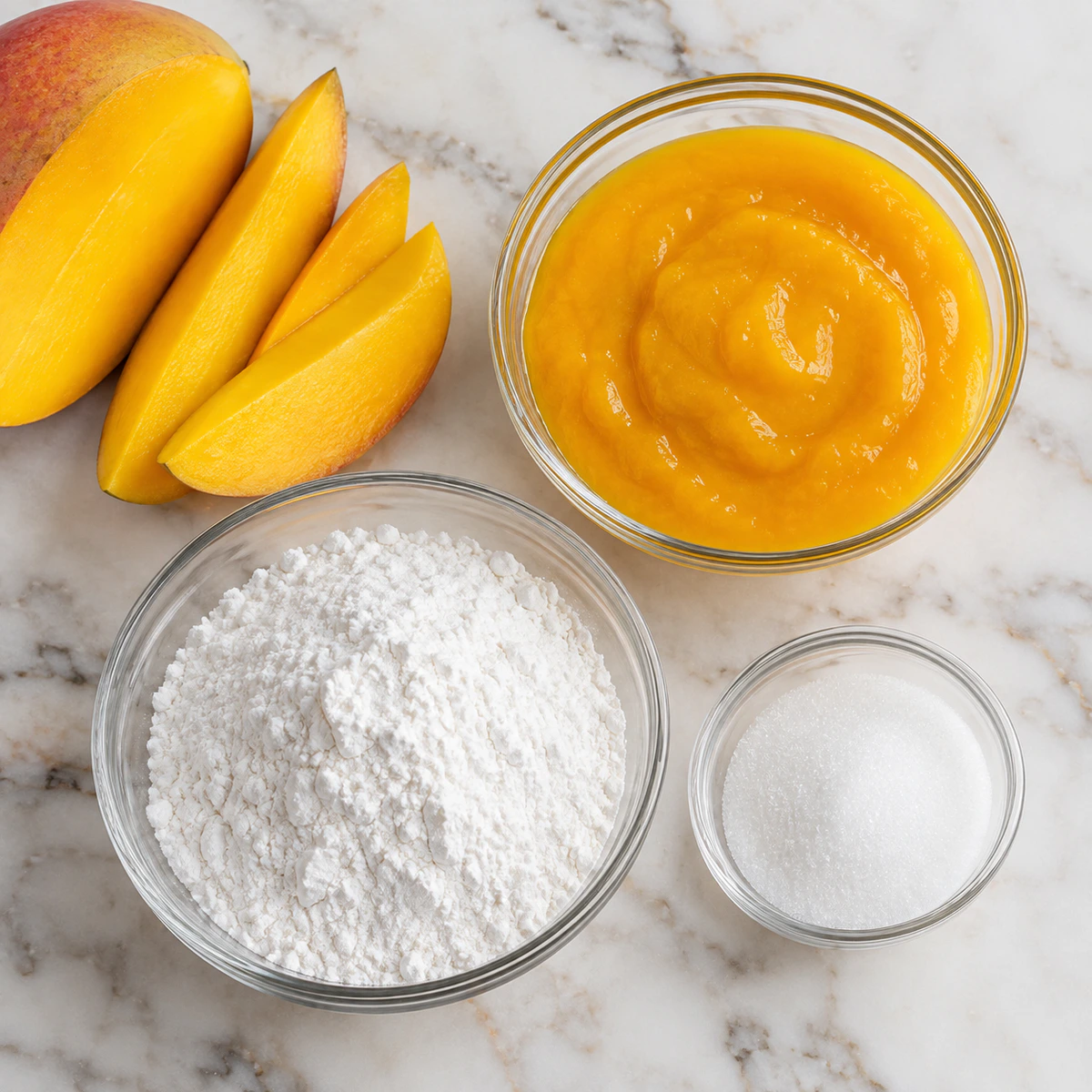 Exact measured ingredients for Simple 3-Ingredient Mango Mochi