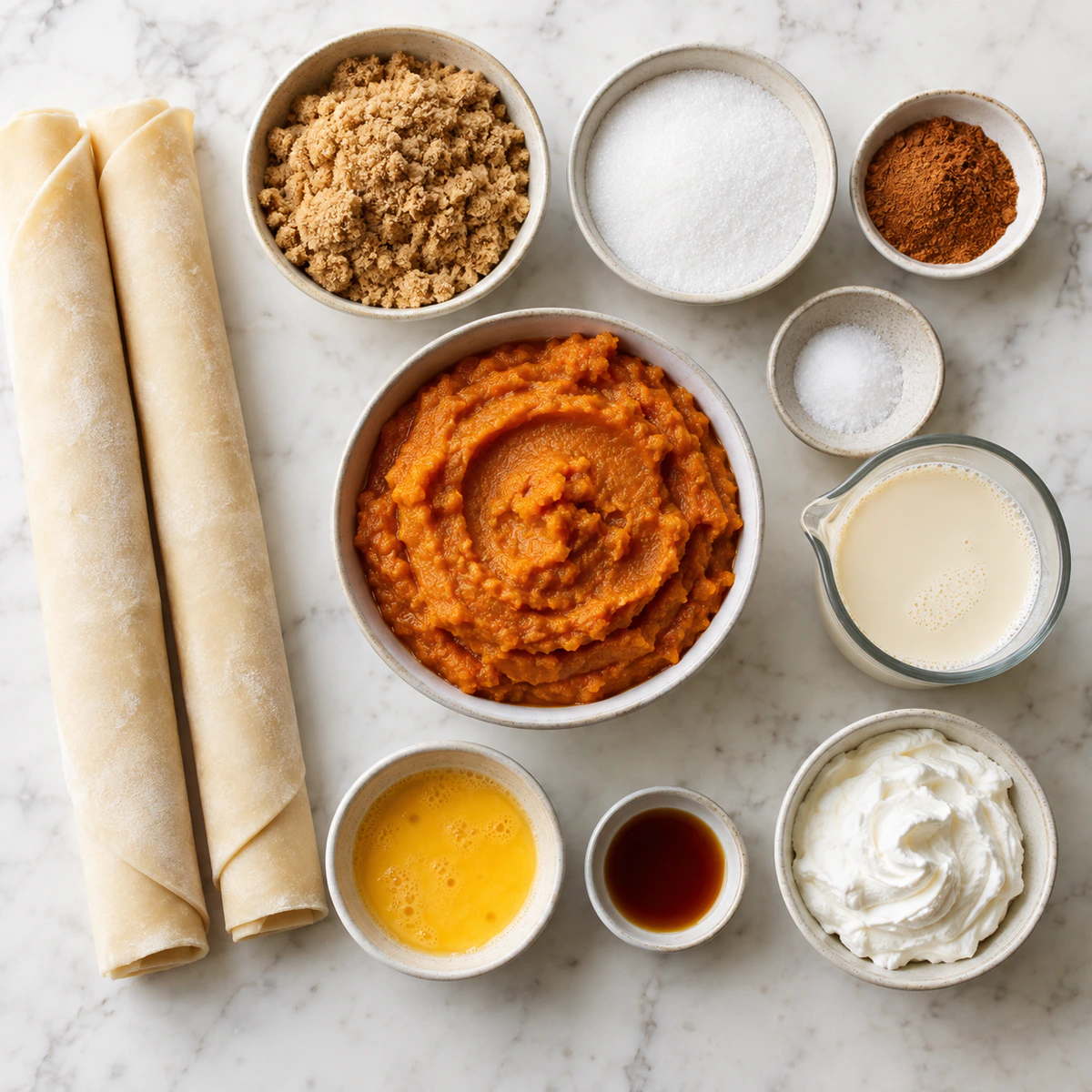 Exact measured ingredients for Adorable Mini Pumpkin Pies