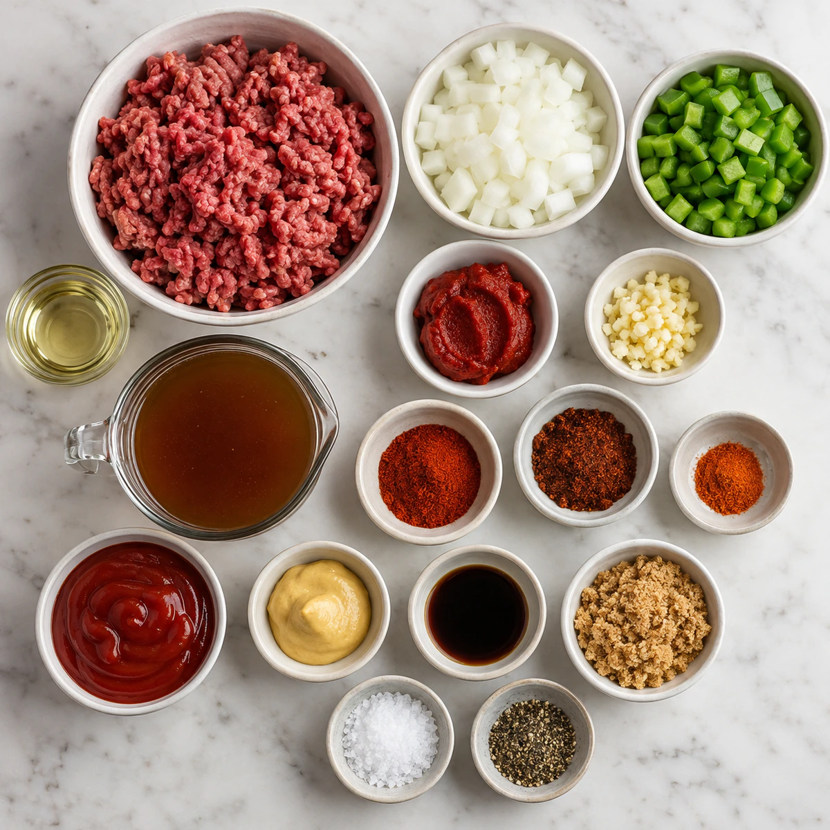 Exact measured ingredients for Best Ever Homemade Sloppy Joes
