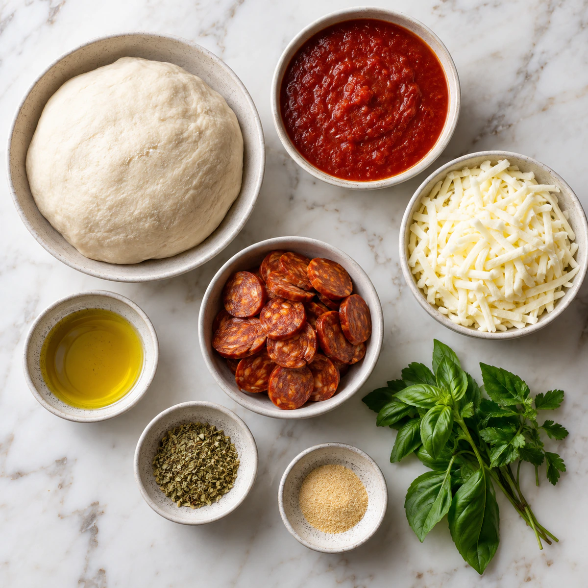 Exact measured ingredients for Spicy Chorizo & Fennel Pizza