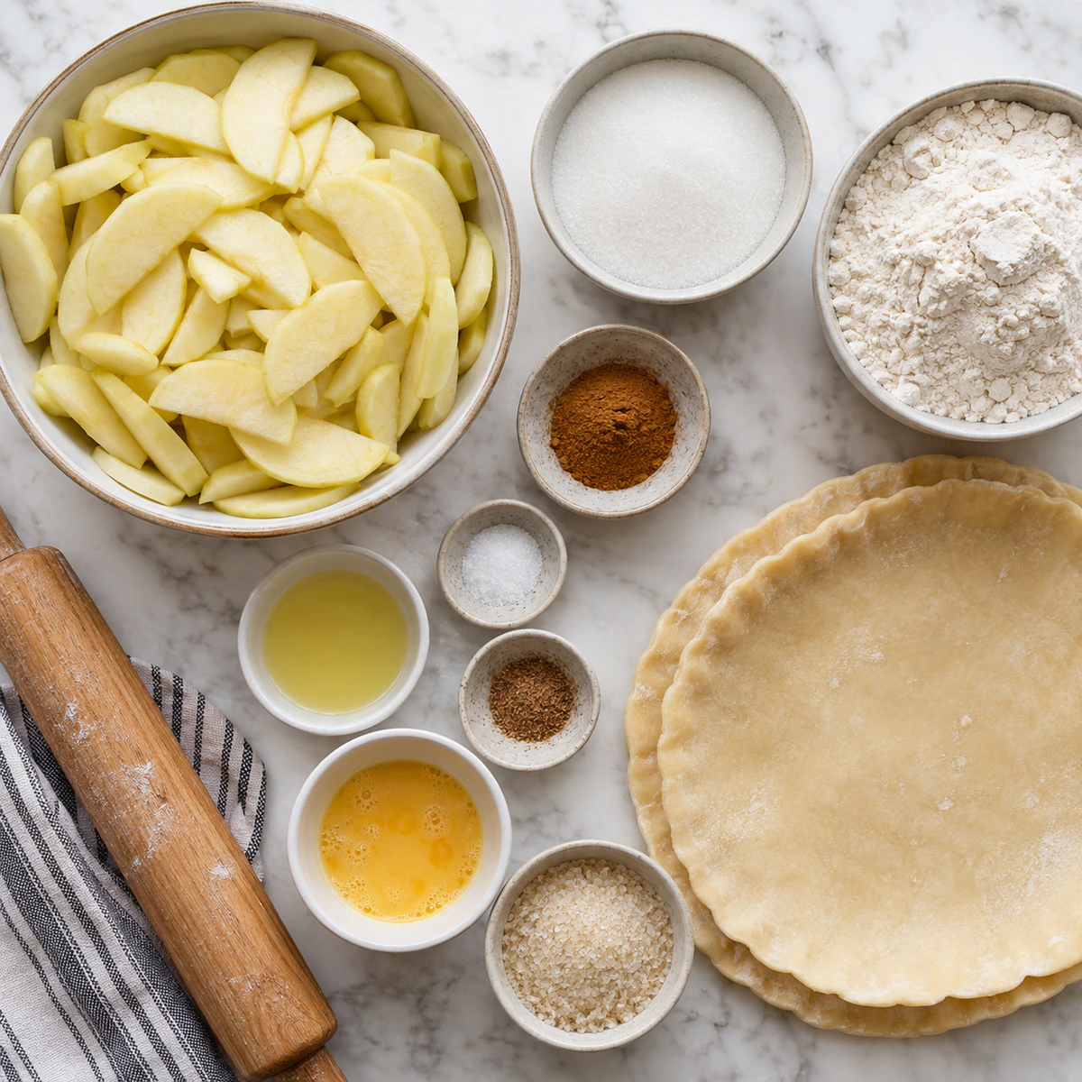 Exact measured ingredients for Homemade Apple Pie