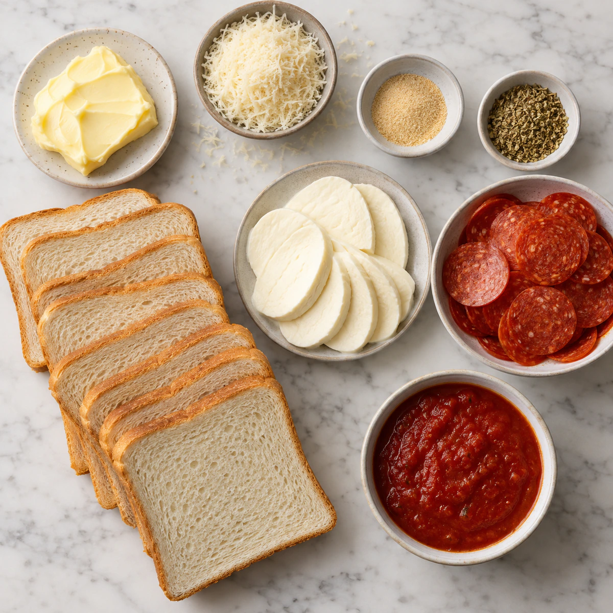 Exact measured ingredients for Pizza Grilled Cheese Sandwich