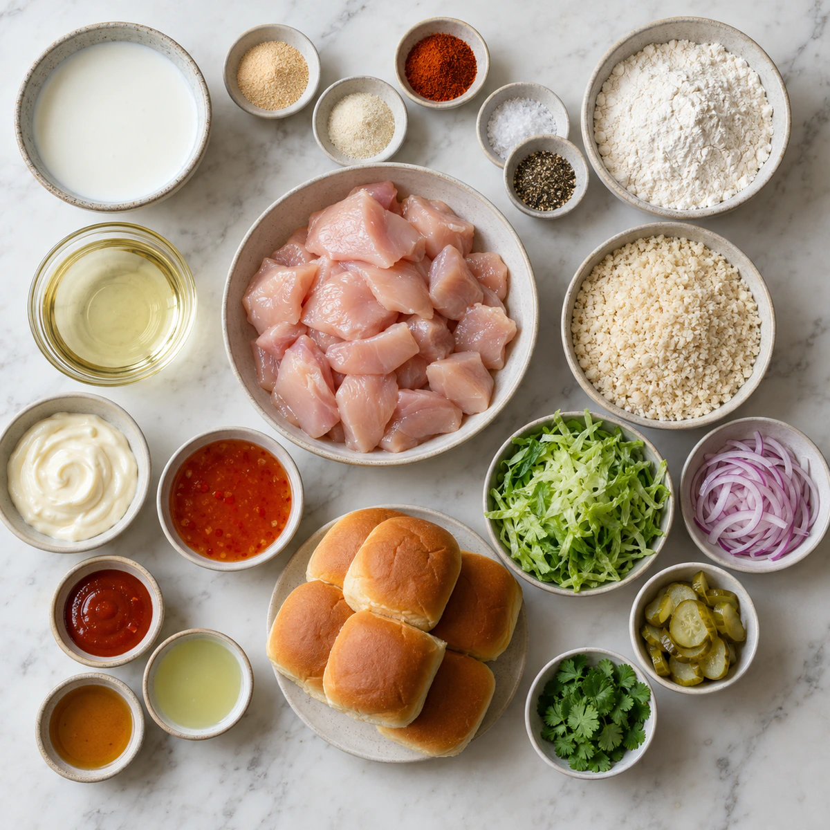 Exact measured ingredients for Bang Bang Chicken Sliders