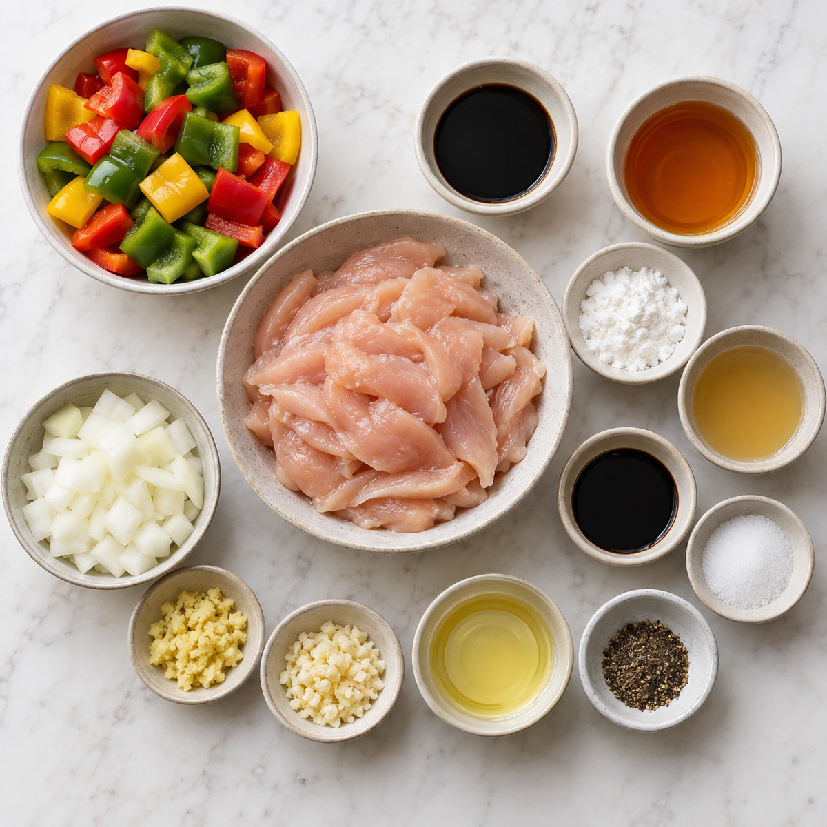 Exact measured ingredients for Black Pepper Chicken
