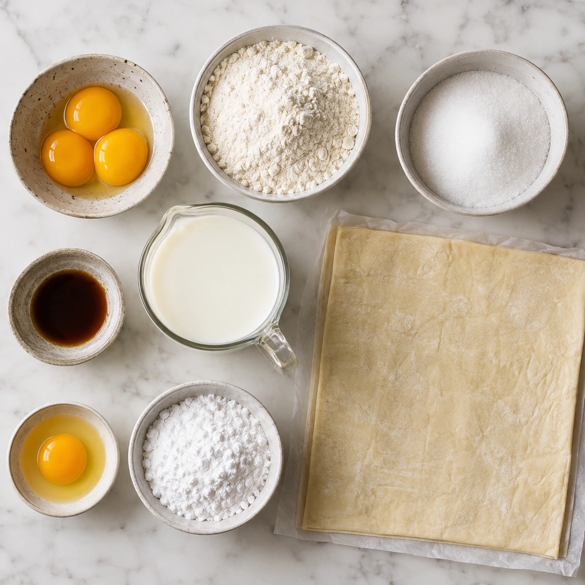 Exact measured ingredients for Italian Cream Stuffed Cannoncini