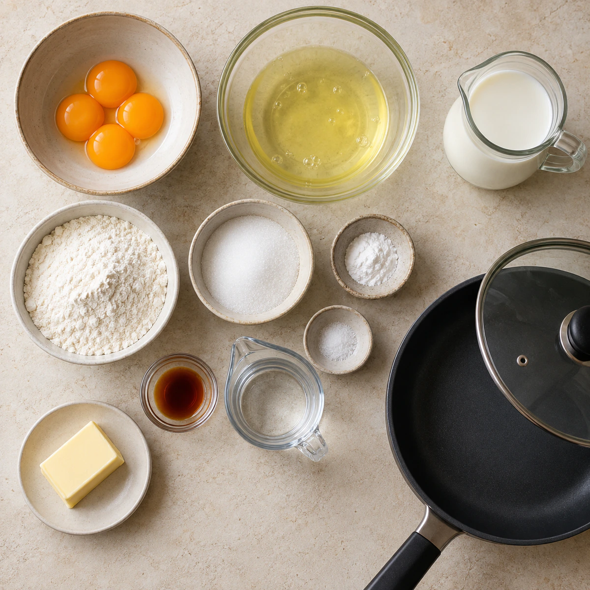 Exact measured ingredients for Fluffy Japanese Souffle Pancakes