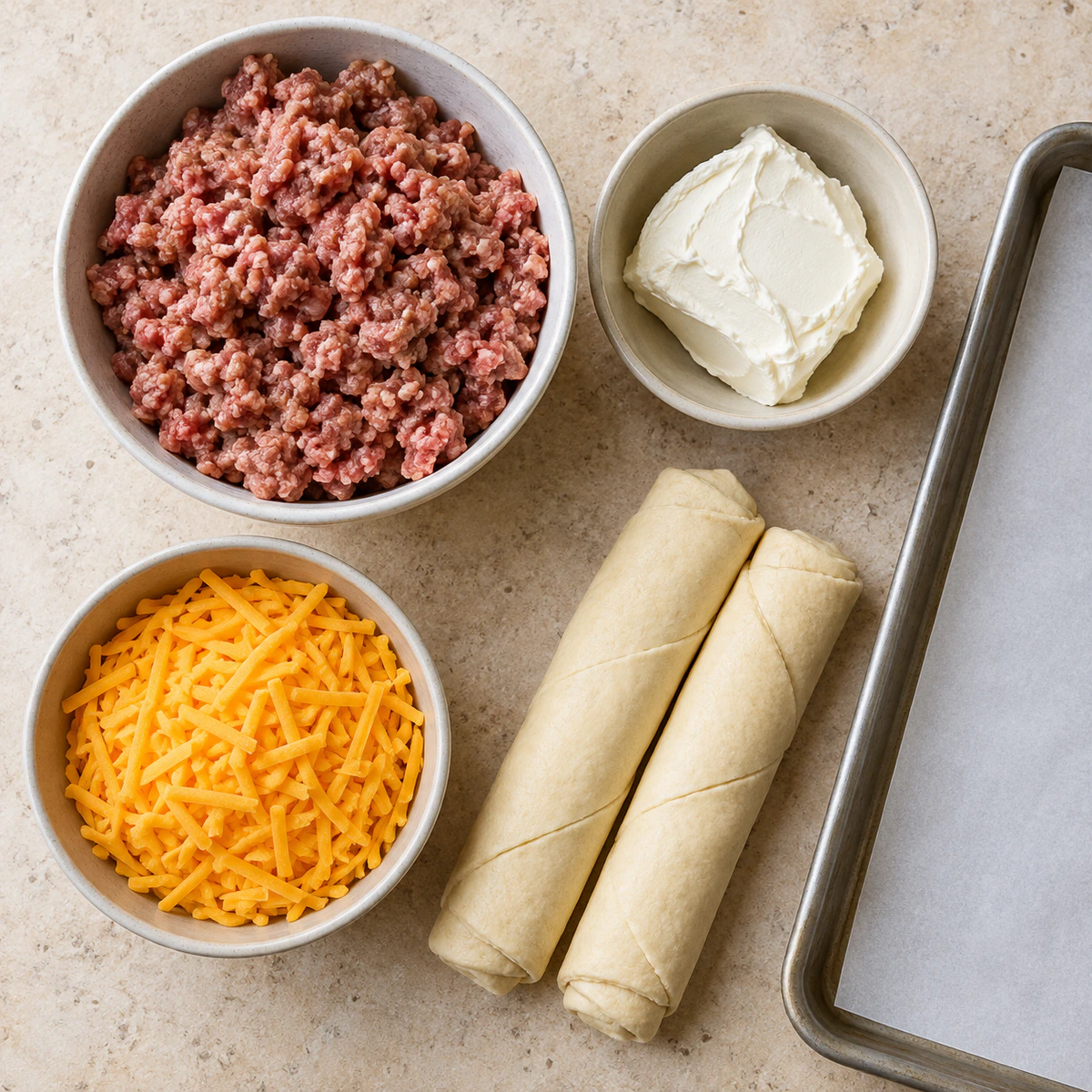 Exact measured ingredients for Sausage Pinwheels