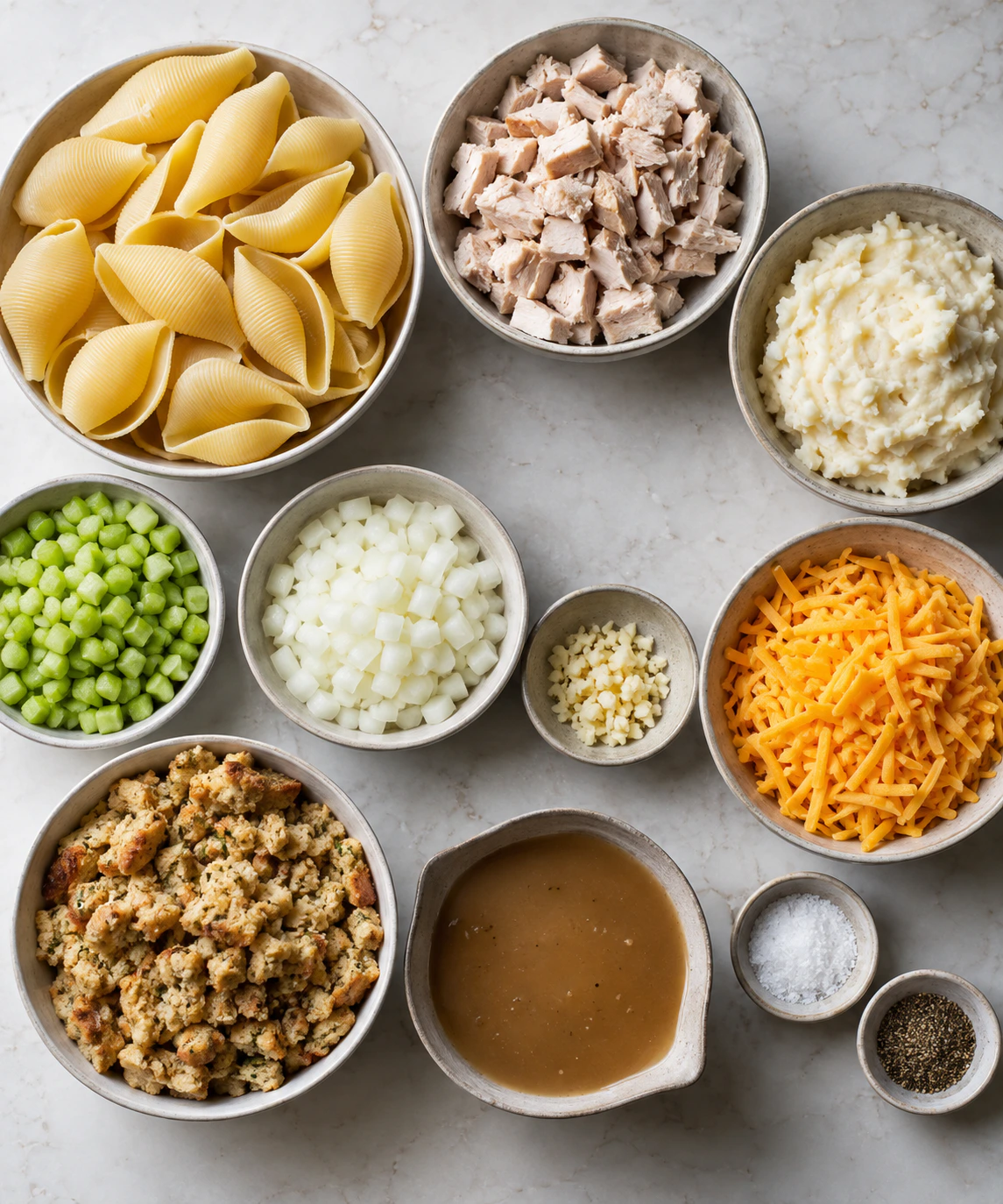 Exact measured ingredients for Leftover Thanksgiving Turkey Stuffed Shells
