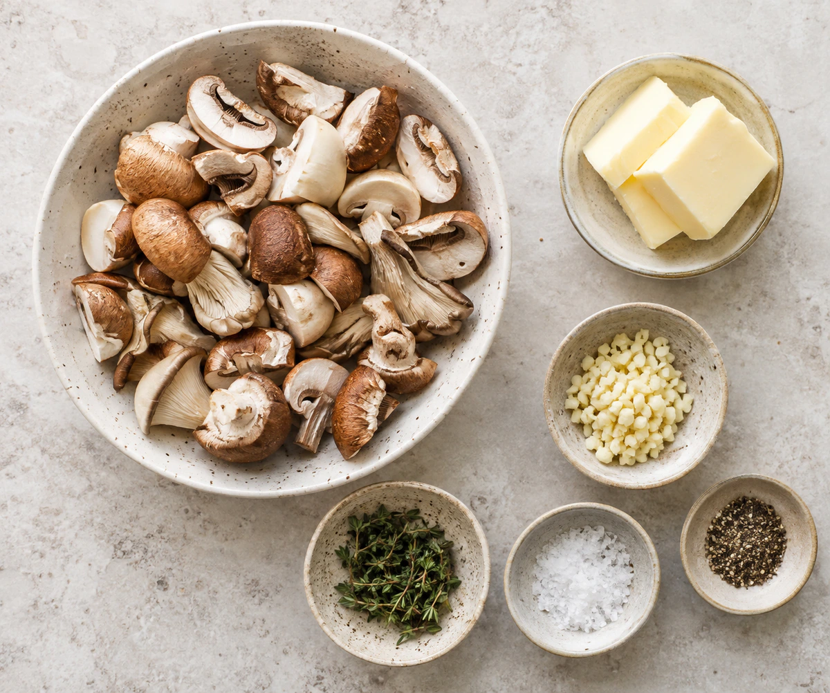 Exact measured ingredients for Roasted Mushrooms in Browned Butter