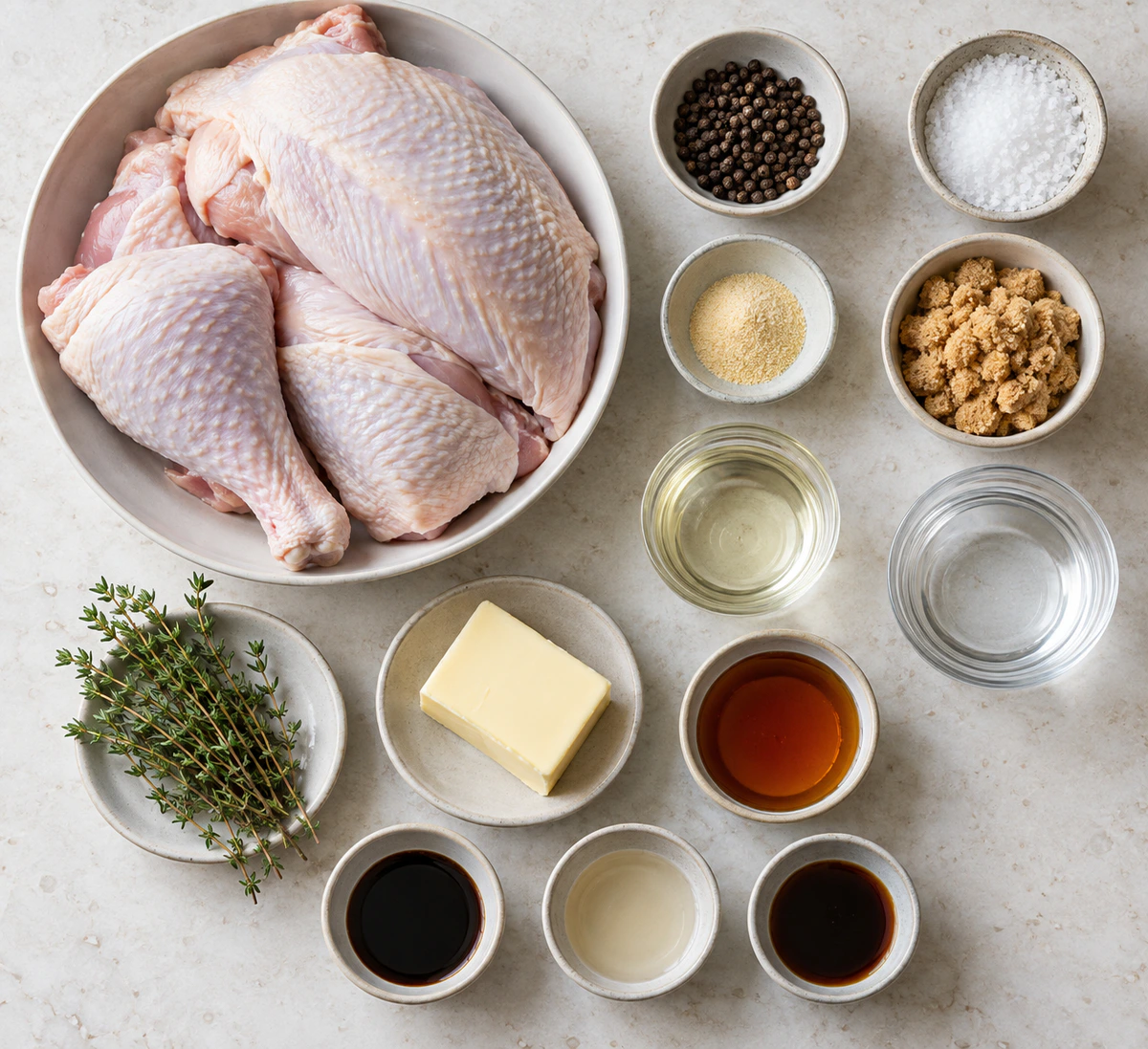 Exact measured ingredients for Maple-Butter-Glazed Turkey