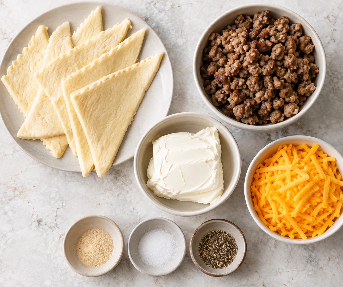 Exact measured ingredients for Sausage Cream Cheese Crescents
