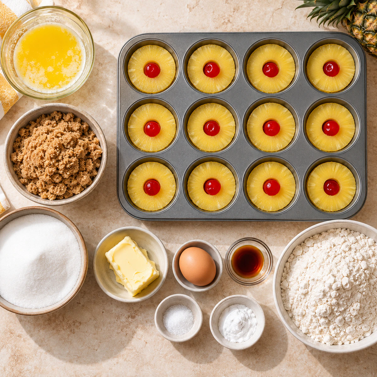 Exact measured ingredients for Pineapple Upside Down Sugar Cookies