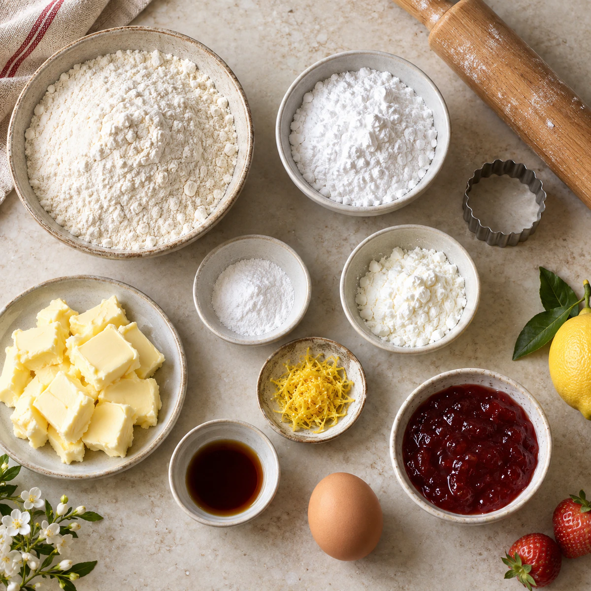 Exact measured ingredients for Pizzicati (Italian Pinch Cookies)