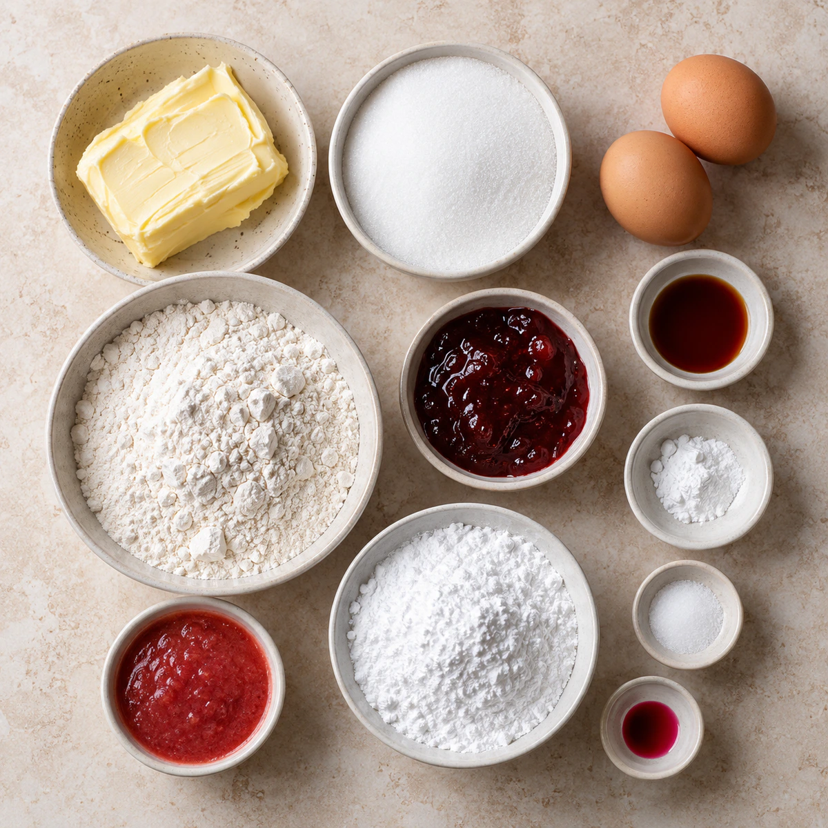 Exact measured ingredients for Strawberry Frosted Cherry Cookies