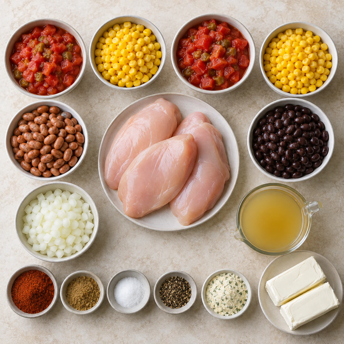 Exact measured ingredients for Best Chicken Chili Ever