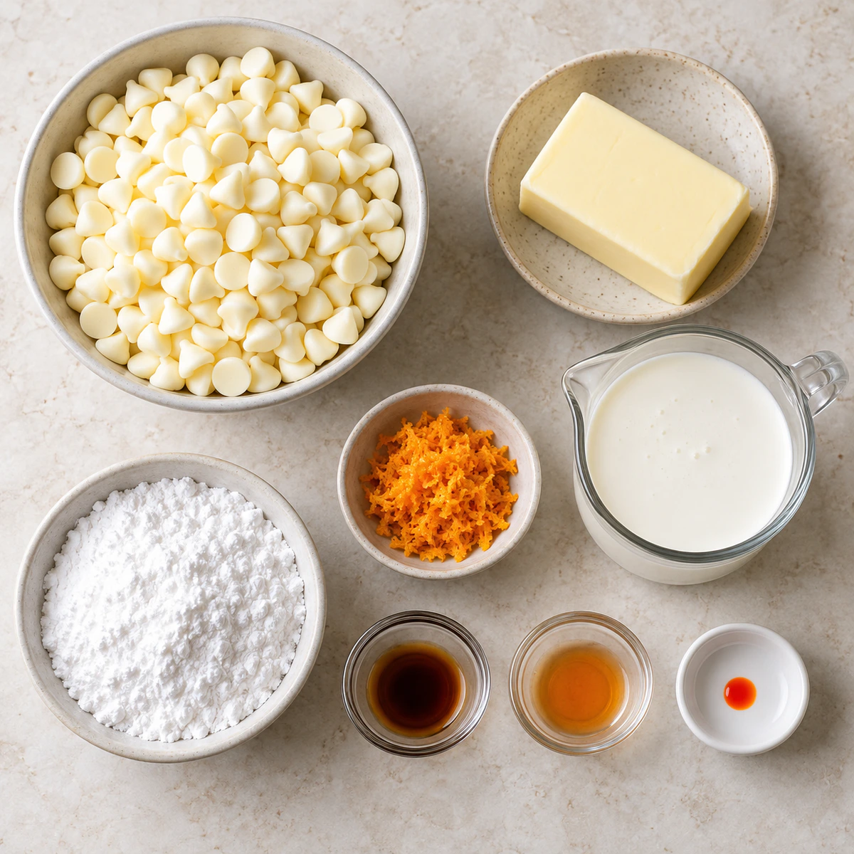 Exact measured ingredients for Orange Creamsicle Truffles