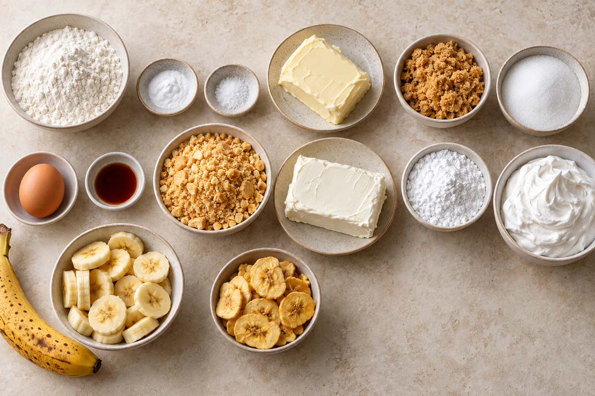 Exact measured ingredients for Banana Pudding Cheesecake Bites