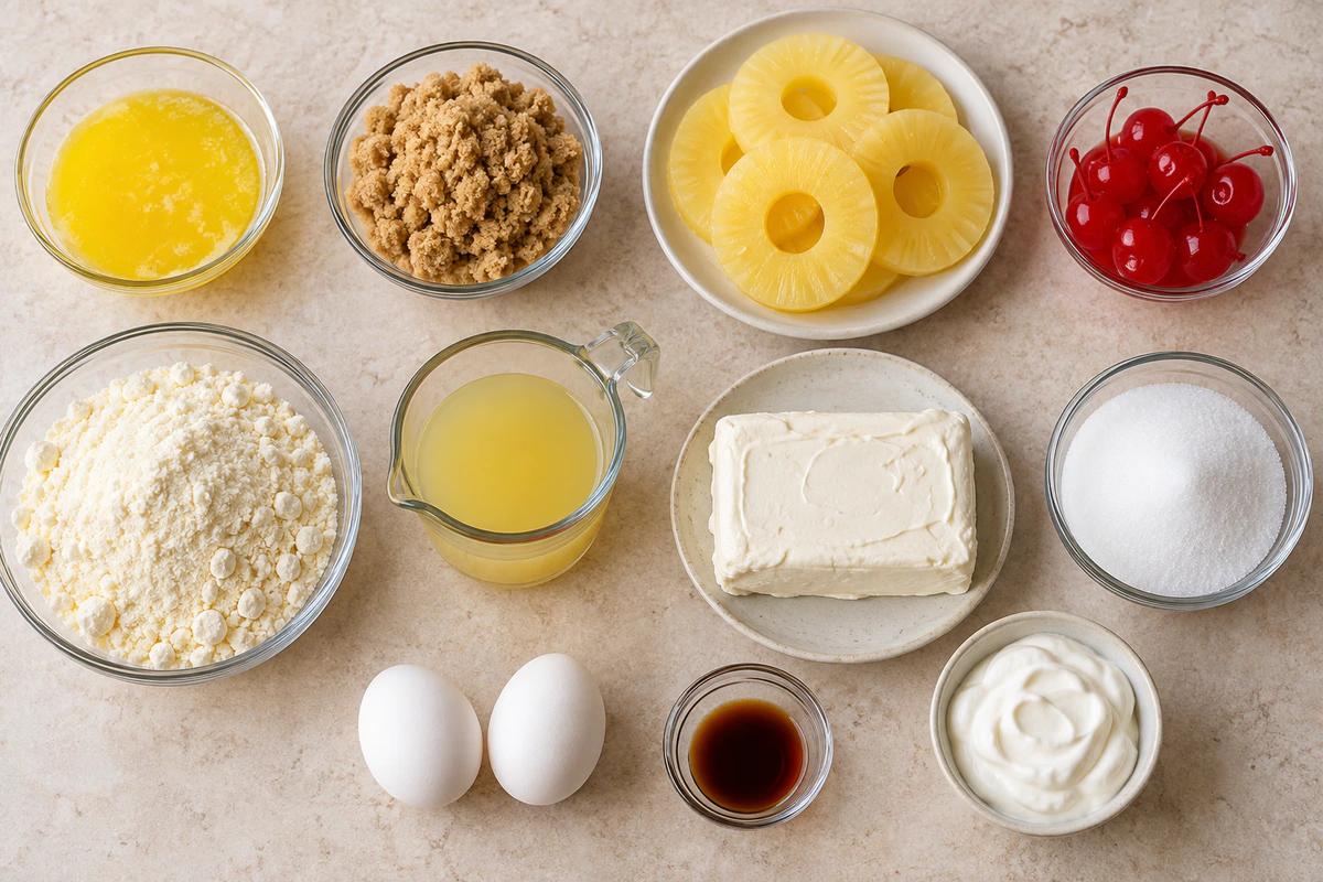 Exact measured ingredients for Pineapple Upside-down Cheesecake
