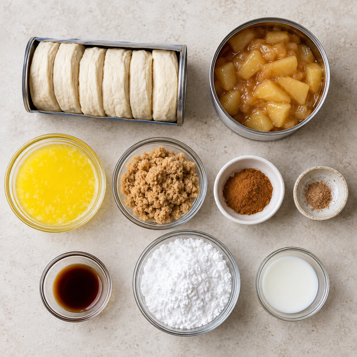 Exact measured ingredients for Easy Apple Pie Biscuits