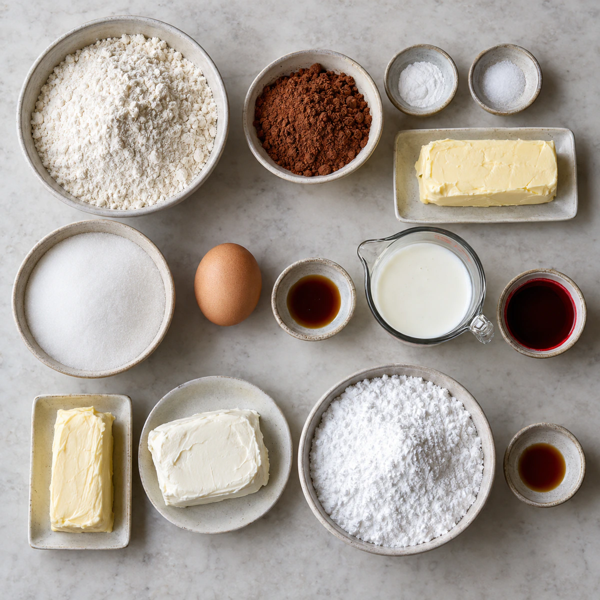 Exact measured ingredients for Red Velvet Whoopie Pies