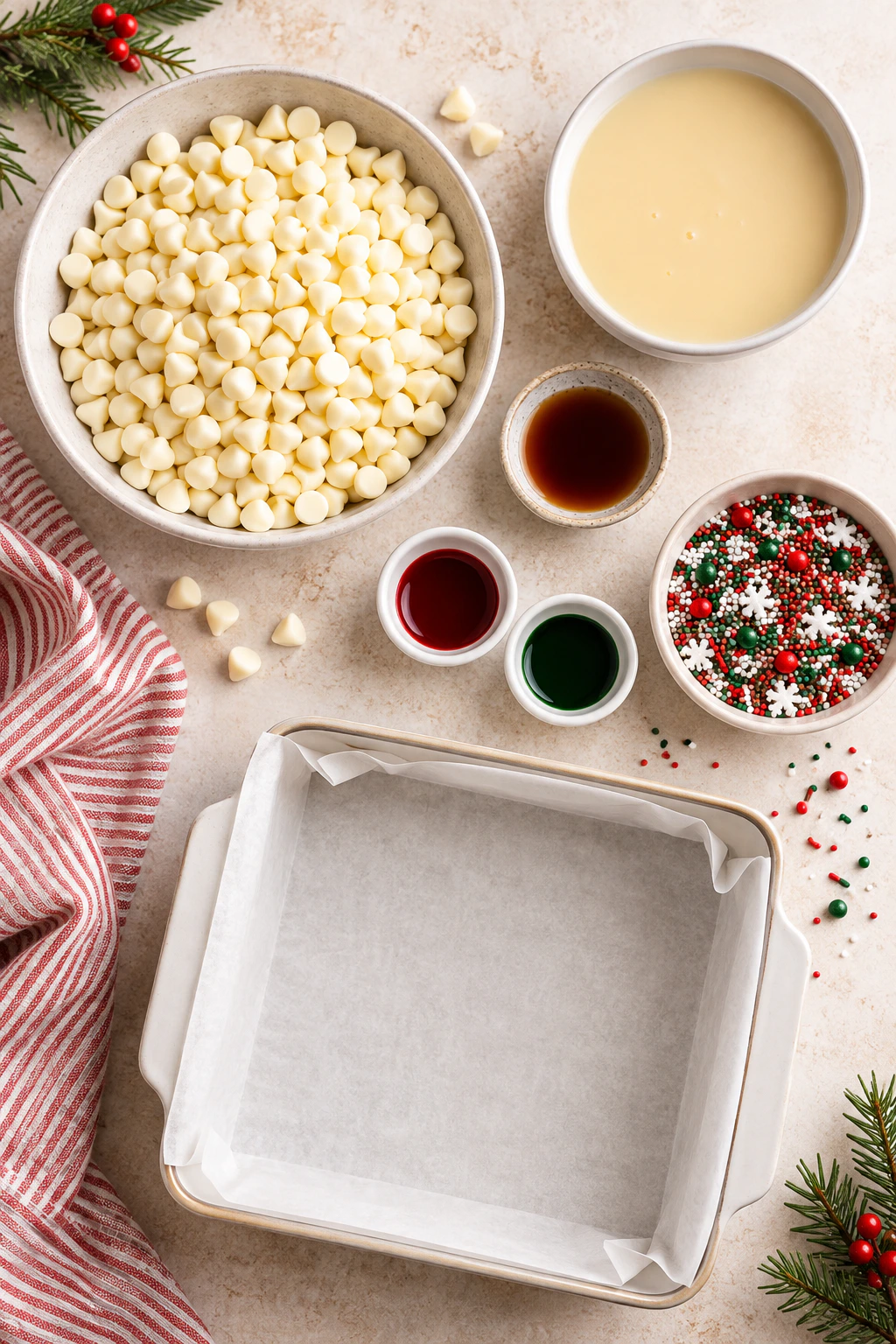 Exact measured ingredients for Festive Christmas Fudge