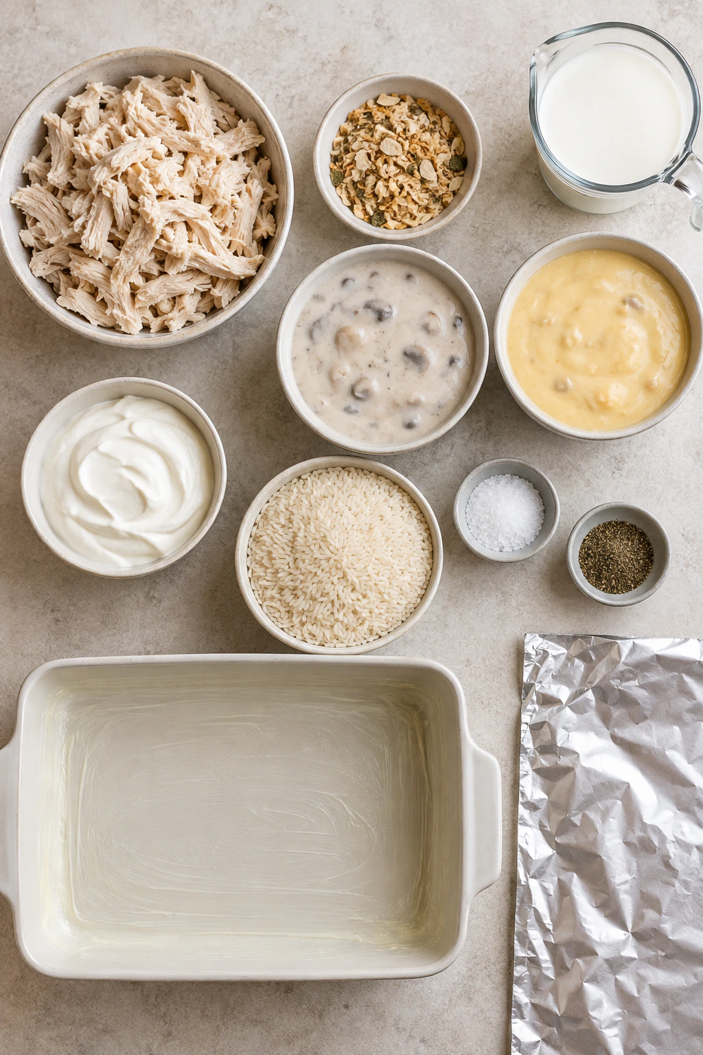 Exact measured ingredients for Best Ever Chicken and Rice Casserole