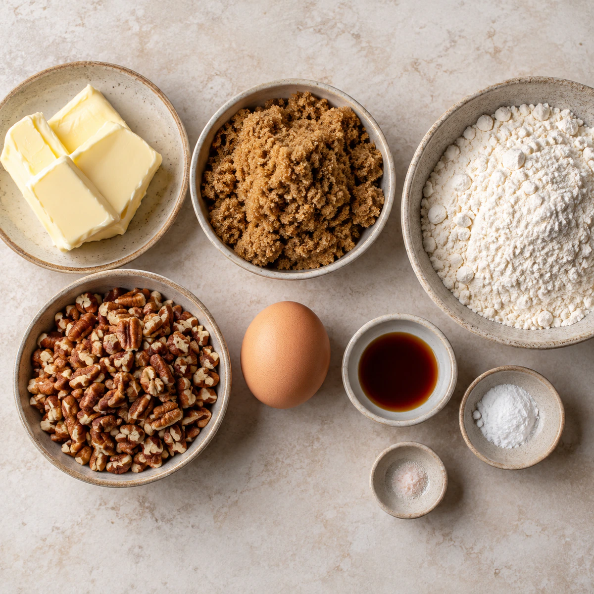 Exact measured ingredients for Pecan Pie Cookies