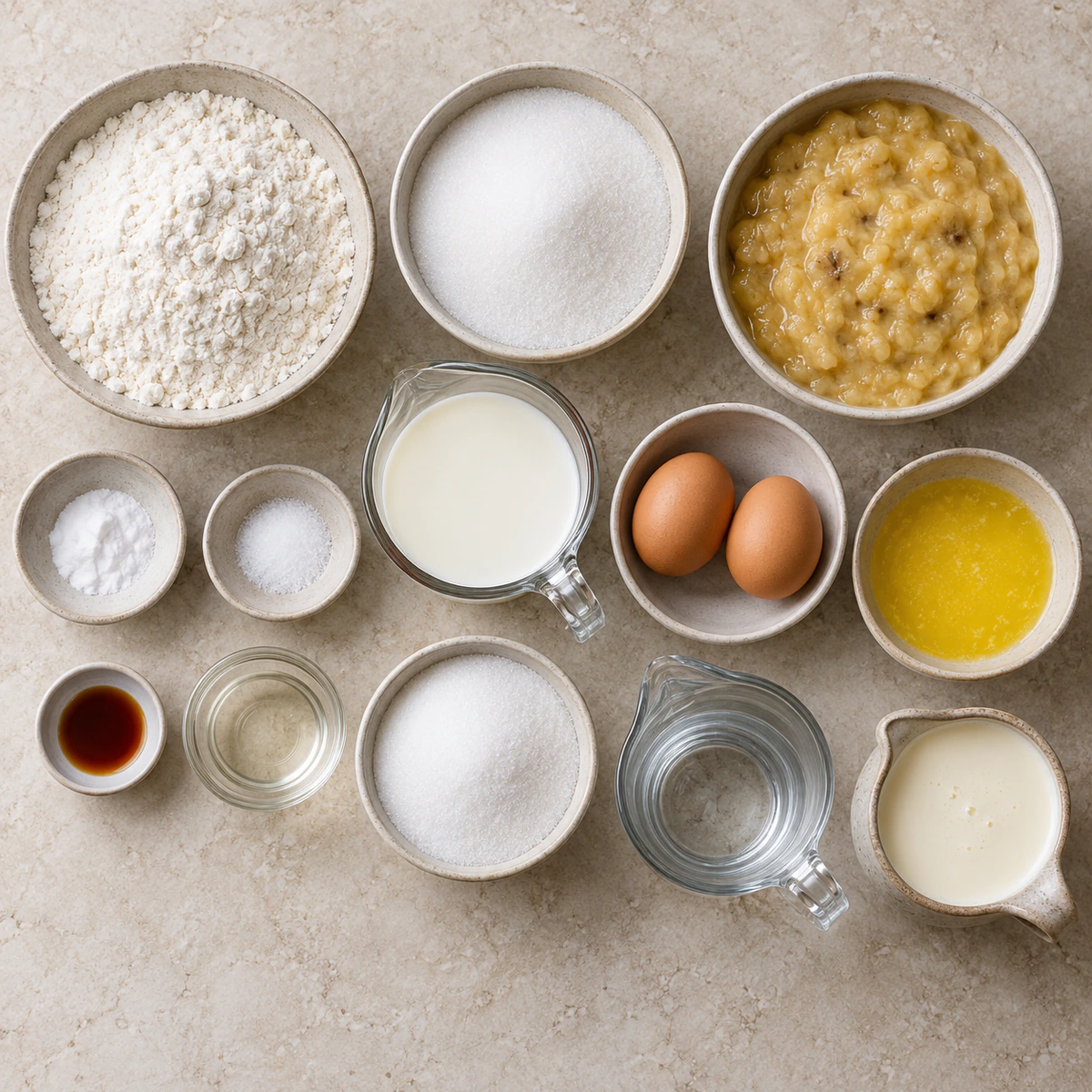 Exact measured ingredients for Delicious Banana Malva Pudding